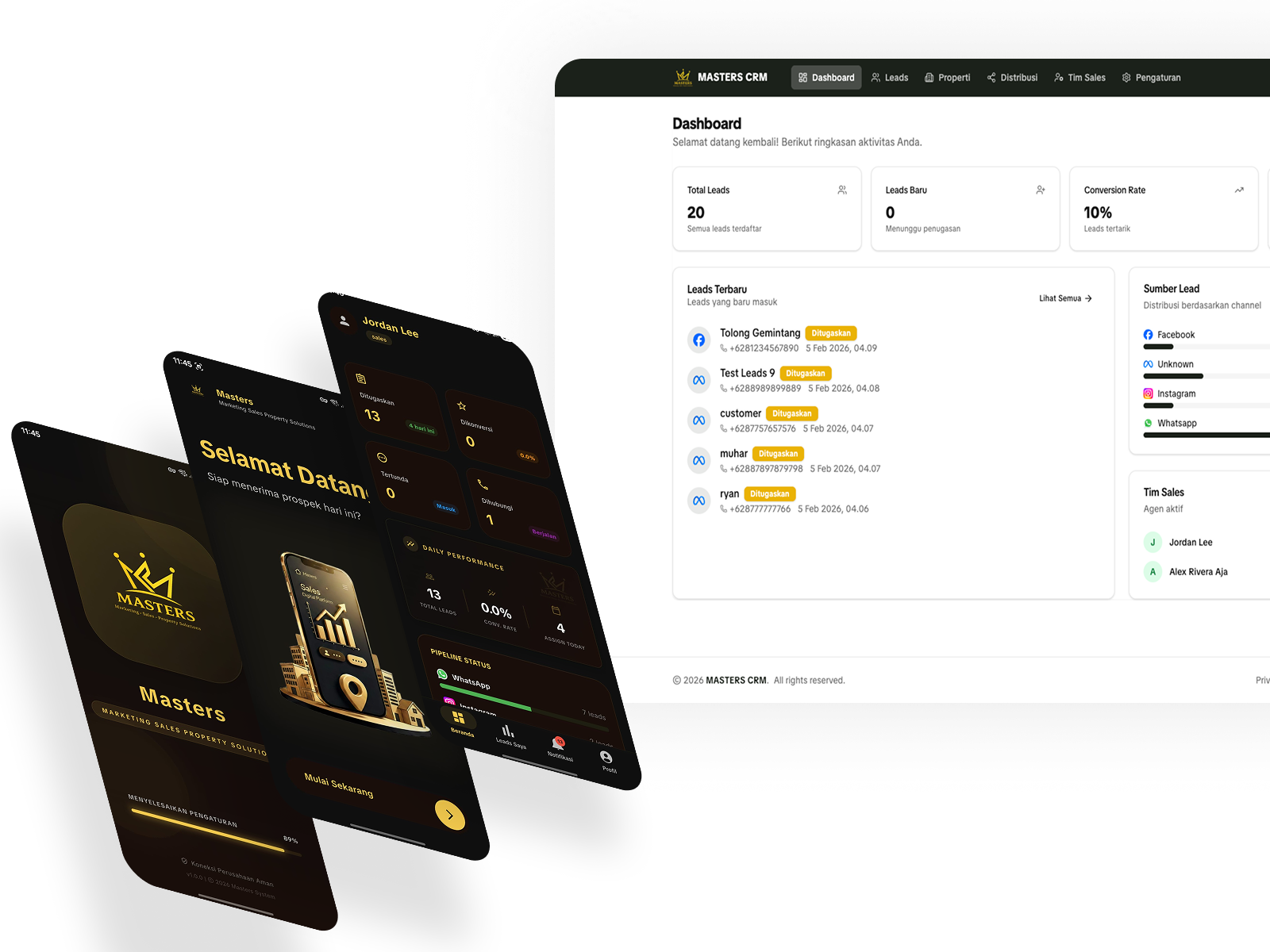 Showcase dashboard web